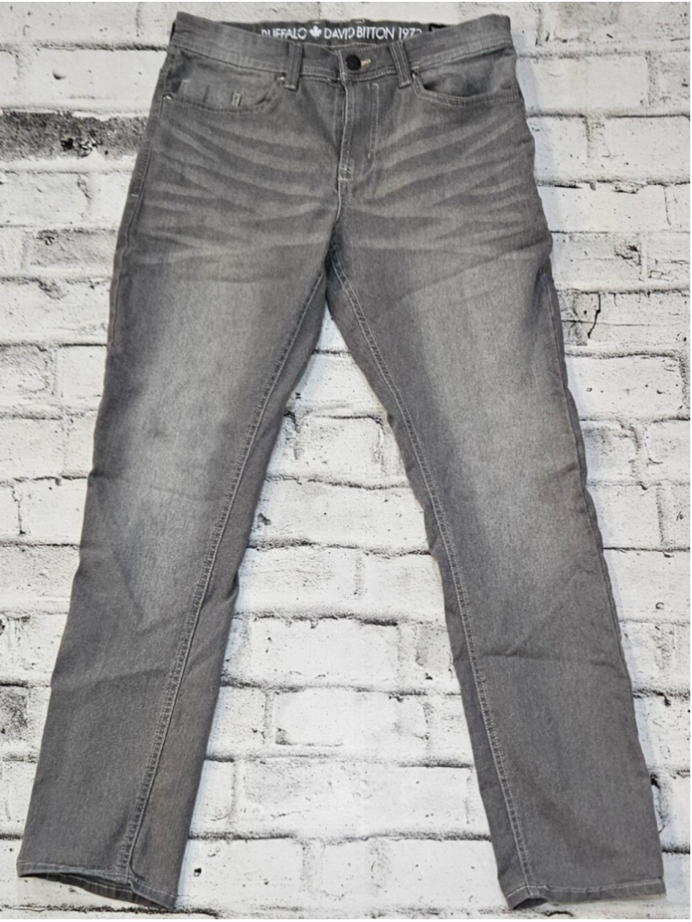 Buffalo David Bitton Evan X Mens Jeans 32x32 Gray Slim Straight Stretch